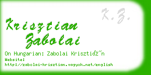 krisztian zabolai business card